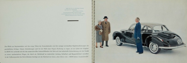 BMW V8 Modellprogramm 1955 "Die großen europäischen Achtzylinder" original Automobilprospekt (3096)